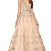 Cinderella Divine - CK801 Embroidered Long Ballgown Formal Gowns