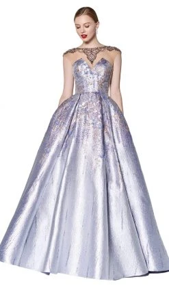 Cinderella Divine - CK836 Beaded Illusion Bateau Ballgown
