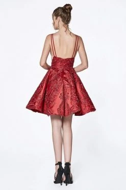 Cinderella Divine - CM302 Embroidered Plunging Sweetheart A-Line Dress 5 Cinderella Divine - CM302 Embroidered Plunging Sweetheart A-Line Dress