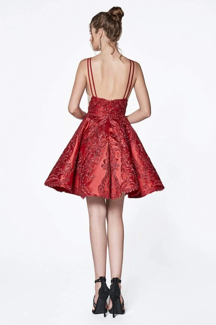 Cinderella Divine - CM302 Embroidered Plunging Sweetheart A-Line Dress 4 Cinderella Divine - CM302 Embroidered Plunging Sweetheart A-Line Dress