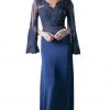 Formal Gowns Cinderella Divine - CR771 Embellished Scalloped V-neck Sheath Dress