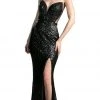 Cinderella Divine - CR803 Strapless Illusion Sequined Evening Gown Formal Gowns