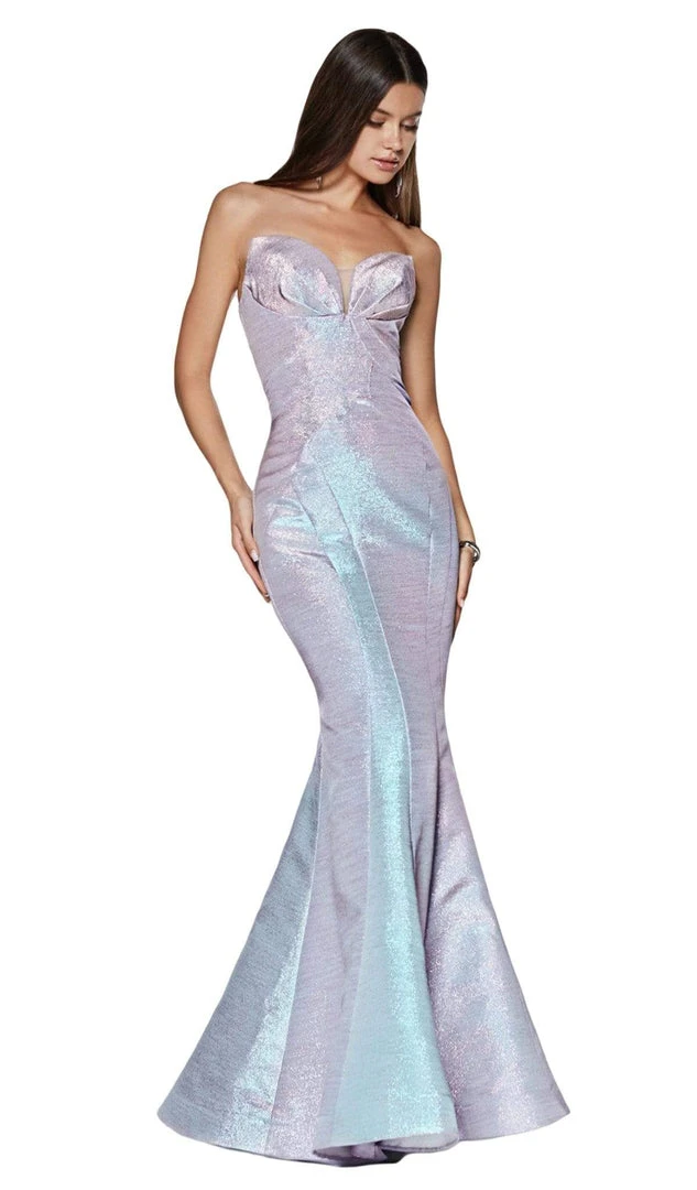 Cinderella Divine - CR824 Strapless Metallic Iridescent Mermaid Gown Formal Gowns 3 Cinderella Divine - CR824 Strapless Metallic Iridescent Mermaid Gown Formal Gowns