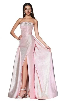 Formal Gowns Cinderella Divine - CR834 Strappy Strapless Dress With Slit