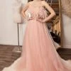 Cinderella Divine CR864 - Strapless Feathery Long Gown Formal Gowns 2 Cinderella Divine CR864 - Strapless Feathery Long Gown Formal Gowns