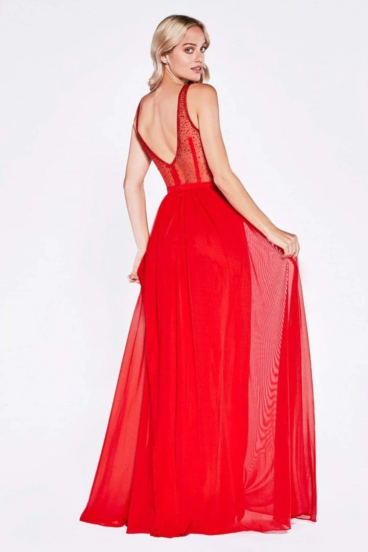 Cinderella Divine - Crisscrossed Ornate Illusion Panel Gown 6 Cinderella Divine - Crisscrossed Ornate Illusion Panel Gown