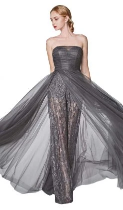 Cinderella Divine - CS021 Strapless Pantsuit With Overskirt Formal Gowns