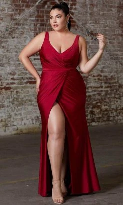 Cinderella Divine - Draped Sheath Prom Dress CD157 - 1 Pc Burgundy In Size 24 Available Bridesmaid Dresses
