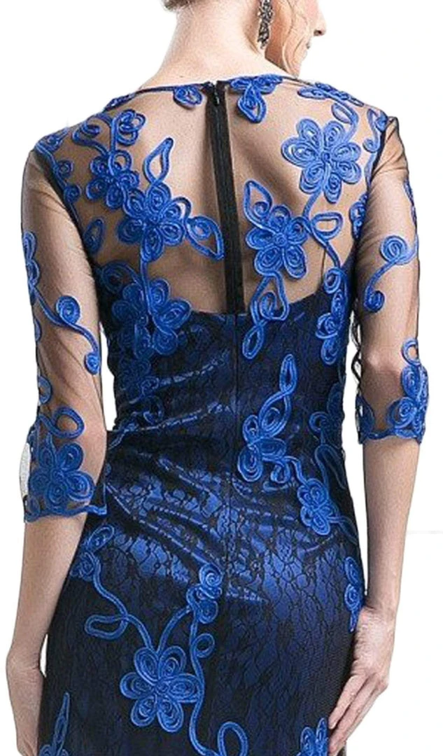 Cinderella Divine - 1969 Elbow Sleeves Sheer Lace Cocktail Dress 6 Cinderella Divine - 1969 Elbow Sleeves Sheer Lace Cocktail Dress