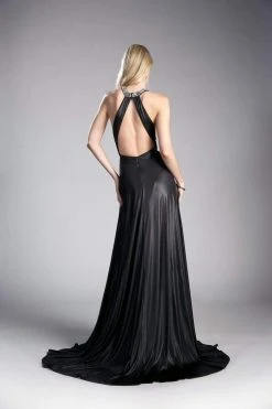 Formal Gowns Cinderella Divine - Embellished Halter Neck Dress With Train