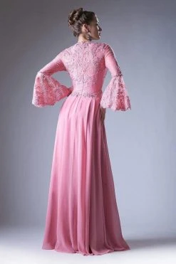 Cinderella Divine - Embellished Lace Long Bell Sleeve A-line Dress Formal Gowns 13 Cinderella Divine - Embellished Lace Long Bell Sleeve A-line Dress Formal Gowns