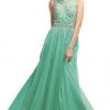 Cinderella Divine - 7952 Embroidered High Neck Chiffon Dress Formal Gowns 2 Cinderella Divine - 7952 Embroidered High Neck Chiffon Dress Formal Gowns