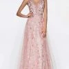 Cinderella Divine - Embroidered Plunging Neck Glitter Gown KC888 Formal Gowns 2 Cinderella Divine - Embroidered Plunging Neck Glitter Gown KC888 Formal Gowns