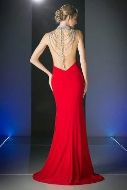 Formal Gowns Cinderella Divine - Faux Jewel High Neck Fitted Dress With Slit 9 Formal Gowns Cinderella Divine - Faux Jewel High Neck Fitted Dress With Slit