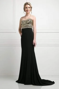 Formal Gowns Cinderella Divine - Fitted Embellished Strapless Evening Dress