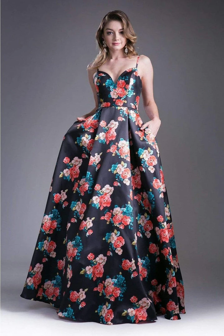 Formal Gowns Cinderella Divine - Floral Sweetheart Pleated Evening Gown 3 Formal Gowns Cinderella Divine - Floral Sweetheart Pleated Evening Gown