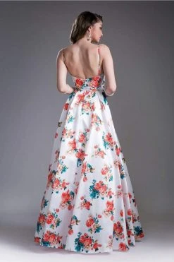 Formal Gowns Cinderella Divine - Floral Sweetheart Pleated Evening Gown 9 Formal Gowns Cinderella Divine - Floral Sweetheart Pleated Evening Gown