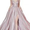 Cinderella Divine - Glitter Sweetheart Ballgown With Slit CJ522 - 1 Pc Blush In Size 12 Available