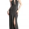Formal Gowns Cinderella Divine - Halter Neck Shimmer Sheath Dress 1 Formal Gowns Cinderella Divine - Halter Neck Shimmer Sheath Dress