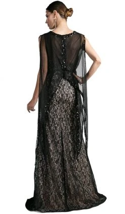 Cinderella Divine - Illusion Cape Lace Sheath Evening Gown 7 Cinderella Divine - Illusion Cape Lace Sheath Evening Gown