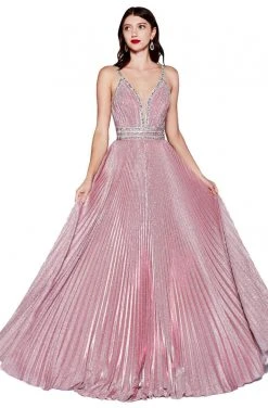 Cinderella Divine - J8589 Jewel-Trimmed Pleated Dress Formal Gowns 11 Cinderella Divine - J8589 Jewel-Trimmed Pleated Dress Formal Gowns