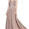 Cinderella Divine - J8589 Jewel-Trimmed Pleated Dress Formal Gowns 1 Cinderella Divine - J8589 Jewel-Trimmed Pleated Dress Formal Gowns