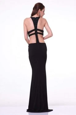 Formal Gowns Cinderella Divine - JC4154 Beaded Novelty Long Sheath Dress