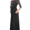 Cinderella Divine - JC4206 Beaded Lace Bateau Chiffon Dress