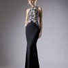 Formal Gowns Cinderella Divine - KC1799 Floral Applique Beaded Jersey Evening Gown 1 Formal Gowns Cinderella Divine - KC1799 Floral Applique Beaded Jersey Evening Gown