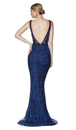 Cinderella Divine - KC19067 Sleeveless Deep V Neck Embellished Gown 11 Cinderella Divine - KC19067 Sleeveless Deep V Neck Embellished Gown