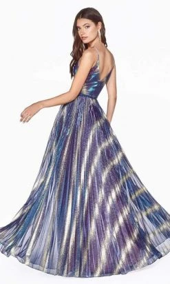 Cinderella Divine - KC895 Glittered And Multi-colored Pleated Dress Formal Gowns