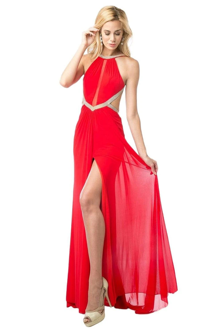 Cinderella Divine - KD019 Beaded Illusion Cutout Backless Gown 5 Cinderella Divine - KD019 Beaded Illusion Cutout Backless Gown