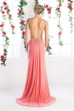 Cinderella Divine - KD019 Beaded Illusion Cutout Backless Gown 9 Cinderella Divine - KD019 Beaded Illusion Cutout Backless Gown