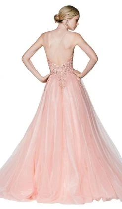 Cinderella Divine - KV1037 Adorned Lace Bodice Tulle Gown Formal Gowns