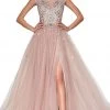 Cinderella Divine - KV1039 Beaded Lace Bateau Tulle Ballgown