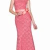 Formal Gowns Cinderella Divine - Lace Cap Sleeve Illusion Bateau Sheath Dress