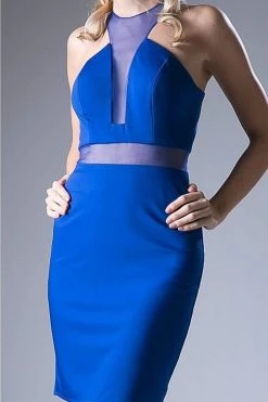 Cocktail Dresses Cinderella Divine - Mock Two Piece Illusion Halter Sheath Dress