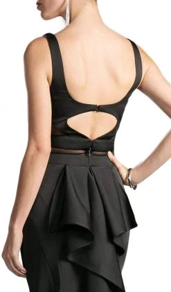 Cinderella Divine - Mock Two Piece Ruffled Sheath Dress Formal Gowns