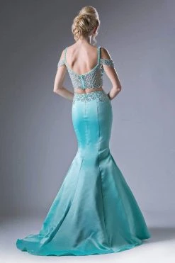 Formal Gowns Cinderella Divine - P209 Two-Piece Jeweled Mermaid Gown