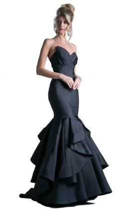 Formal Gowns Cinderella Divine - Pleated Modified Sweetheart Ruffled Mermaid Dress