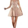 Cocktail Dresses Cinderella Divine - Plunging Lace Applique A-Line Dress CD204 - 1 Pc Mauve In Size 12 Available 1 Cocktail Dresses Cinderella Divine - Plunging Lace Applique A-Line Dress CD204 - 1 Pc Mauve In Size 12 Available