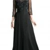 Formal Gowns Cinderella Divine - KD026 Quarter-Length Sleeves Beaded Chiffon Evening Gown 1 Formal Gowns Cinderella Divine - KD026 Quarter-Length Sleeves Beaded Chiffon Evening Gown