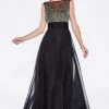 Formal Gowns Cinderella Divine - Rhinestone Embellished Sheer Chiffon Evening Dress 1 Formal Gowns Cinderella Divine - Rhinestone Embellished Sheer Chiffon Evening Dress