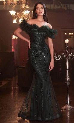 Formal Gowns Cinderella Divine - Ruffle Trimmed Prom Dress J818