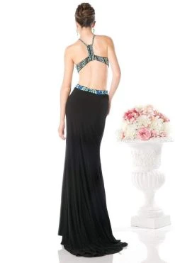 Formal Gowns Cinderella Divine - S5241 Beaded Cut-Out Long Dress