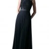 Cinderella Divine - Sequined Lace Bateau Pleated A-line Dress
