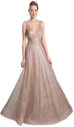 Formal Gowns Cinderella Divine - Sequined V-neck A-line Long Prom Dress CJ256 - 1 Pc Navy In Size 16 Available 10 Formal Gowns Cinderella Divine - Sequined V-neck A-line Long Prom Dress CJ256 - 1 Pc Navy In Size 16 Available