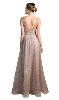 Formal Gowns Cinderella Divine - Sequined V-neck A-line Long Prom Dress CJ256 - 1 Pc Navy In Size 16 Available 9 Formal Gowns Cinderella Divine - Sequined V-neck A-line Long Prom Dress CJ256 - 1 Pc Navy In Size 16 Available