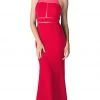 Formal Gowns Cinderella Divine - Sheer Fitted Halter Evening Dress