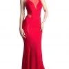 Cinderella Divine - Sheer Halter Fitted Trumpet Evening Dress